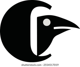 A simple vector logo design for crow