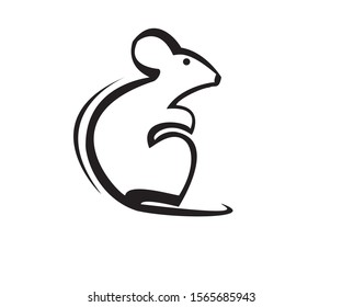 simple vector logo design mouse