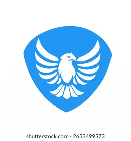 simple vector logo of an eagle with two wings inside the shield 