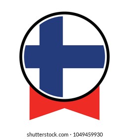 Simple vector logo flag - Finland, Plus sign icon icon, vector illustration. Flat design style.