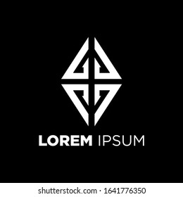 simple vector logo forms two triangles above and below