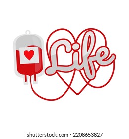 simple vector logo illustration donate Blood bag . blood donation day for poster and banner medical elemet