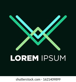 simple vector logo for modern color AV letters
