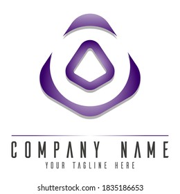 Simple vector logo for modern companies. Cherry blossom 3D image made on a white background.