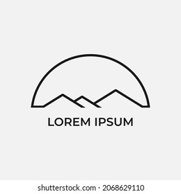 Simple vector logo in a modern style. Top of the mountain