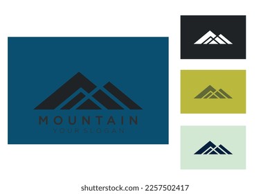 Simple vector logo in a modern style. Top of the mountain in the form of letter M.