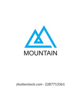 Simple vector logo in a modern style. Top of the mountain in the form of letter M.