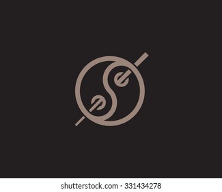 Simple vector logo in a modern style. Sign of the equilibrium in the Chinese culture.