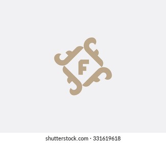 Simple vector logo in a modern style. The frame of the letters f.