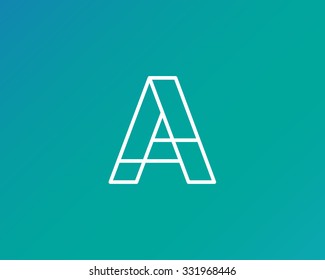 Simple vector logo in a modern style. Linear letter A.