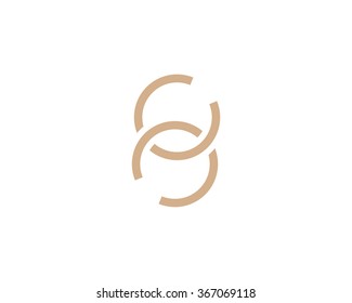 Simple vector logo in a modern style. Two intertwined rings.