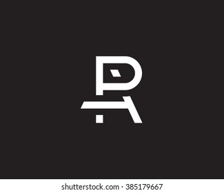 Simple  vector logo in a modern  style. The combination of the letters P and  A formed monogram in  the letter of R