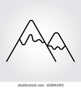 Simple vector logo in a modern style. Top of the mountain in the form of letter M.