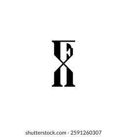 simple vector logo or monogram of letter F X