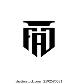 simple vector logo or monogram letter F A D