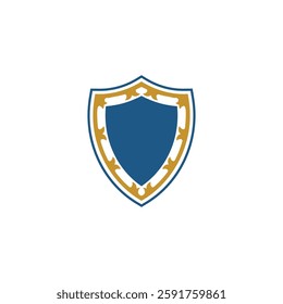 simple vector logo of ornamental shield