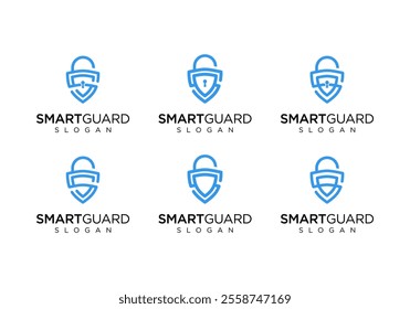 Simple vector logo shield icon. Cyber ​​security symbol. Minimalist logo design initial S