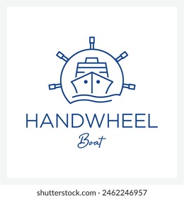 simple vector logo of a steering boat. white background