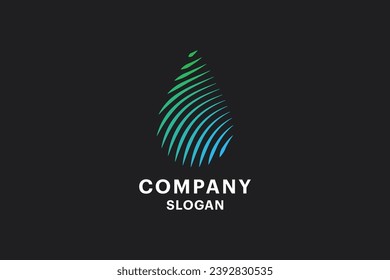 simple Vector logo Water drop isolated on a dark background. creative line art Water Droplet logo icon vector design template - EPS 10