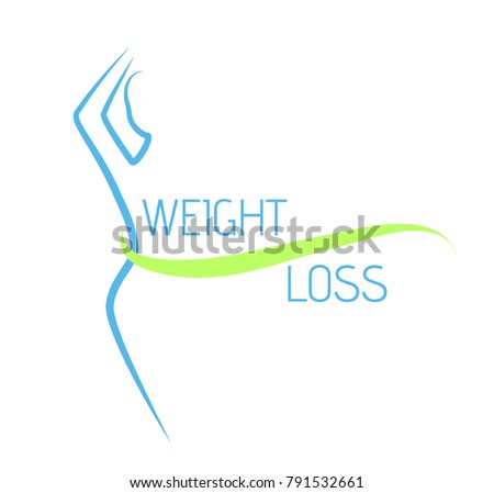 Stockvektor Med Simple Vector Logo Weight Loss Woman Royaltyfri