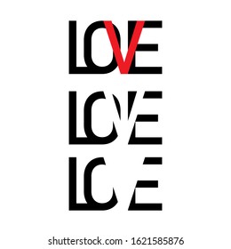 Simple vector logo of the word LOVE isolated on a white background. Flat design. Symbol of Love, February 14, Valentine's Day. logo design template.