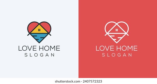 simple vector Love home logo template ideas