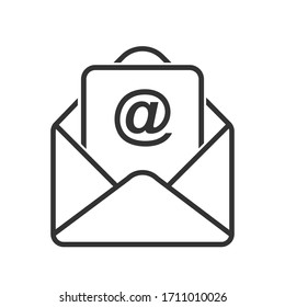 Simple vector mail icon. Stock design isolated on a white background for websites and apps, empty outline.
