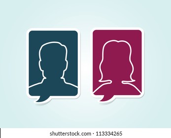 Simple Vector Male Female Avatar Icons