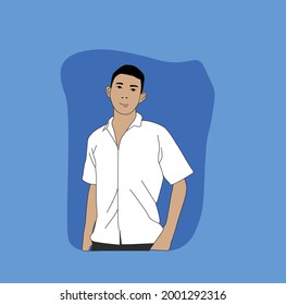 simple vector of a man with imaginative character and model