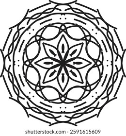 Simple Vector mandala design with clean lines for coloring book, tattoo and henna design, creative mandala art, mandala design for coloring book