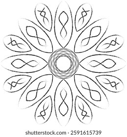 Simple Vector mandala design with clean lines for coloring book, tattoo and henna design, creative mandala art, mandala design for coloring book