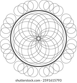 Simple Vector mandala design with clean lines for coloring book, tattoo and henna design, creative mandala art, mandala design for coloring book