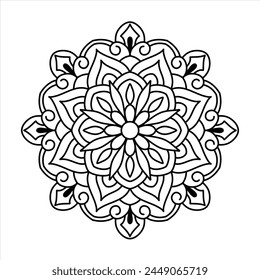 simple vector mandala design for coloring book, tattoo design, relaxing mandala art for yoga logo
