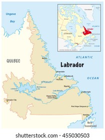 simple vector map of Labrador in Canada