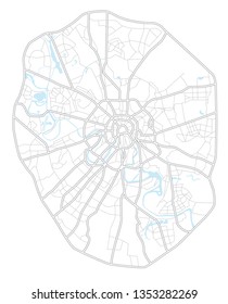 Simple vector map of Moscow