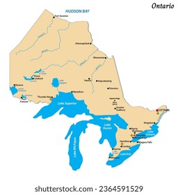 Simple vector map of Ontario, Canada