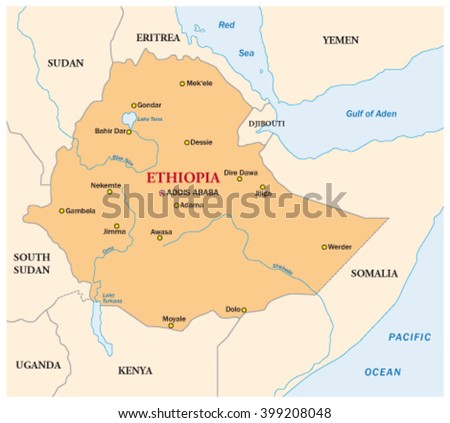 Simple Vector Map State Ethiopia Stock Vector (Royalty Free) 399208048 ...