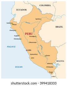 simple vector map of the state peru