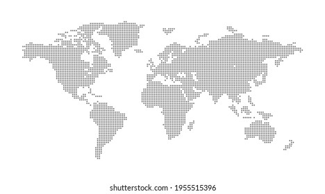 simple vector map of the world on white background