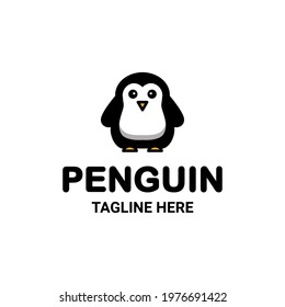 Simple Vector Mascot Cartoon Logo Design of Penguin
