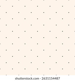 Eenvoudige vector minimale naadloze patroon. Monochrome geometrische textuur met kleine cirkels, punten, stippen in regulier raster. Subtiel polka dot patroon. Zwart-wit minimalistische achtergrond. Herhaald ontwerp
