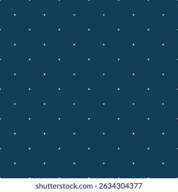 Padrão simples vetor mínimo sem emenda. Textura geométrica fácil com pequenos círculos, pontos, pontos na grade regular. Padrão sutil de bolinhas. Fundo minimalista azul escuro. Repetindo o design geográfico moderno