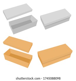Simple Vector, Mockup Brown and White Shoe Box