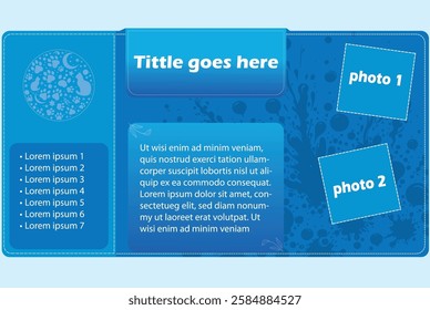 Simple vector mockup template for flyer or poster: colorful advert ready to print