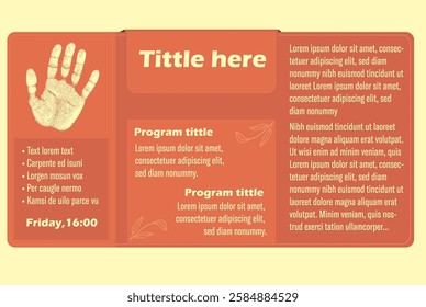 Simple vector mockup template for flyer or poster: colorful advert ready to print