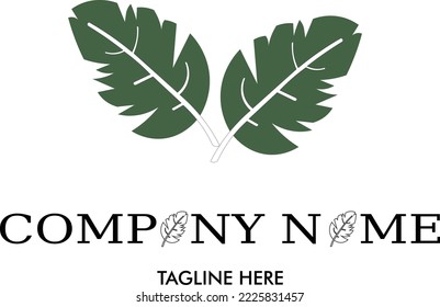 Simple Vector Modern B letter monogram letter logo in leaf logotype design for corporate branding and identity design