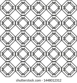Simple vector monochrome geometric seamless pattern.