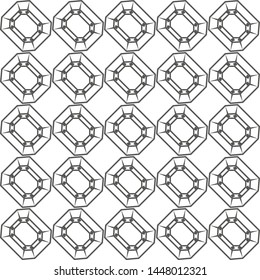 Simple vector monochrome geometric seamless pattern.