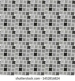 Simple vector monochrome geometric seamless pattern.