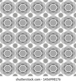 Simple vector monochrome geometric seamless pattern.